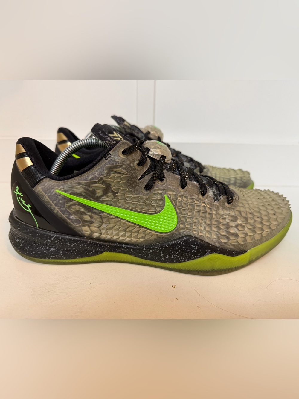 Nike Kobe 8 System SS Christmas Low Basketball Black/Green 639522-001 Mens 11.5